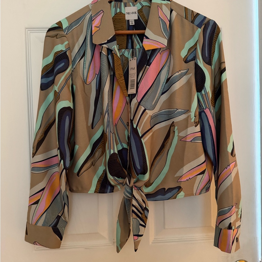 Nic and Zoe Women's Multicolor Patterned Top
